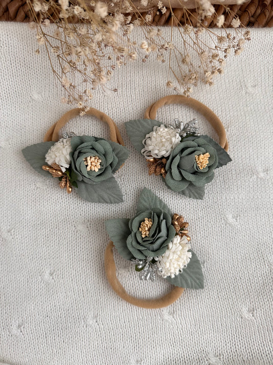 Green Flowers Headband