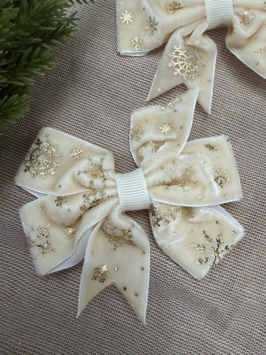 Snowflake Velvet Bow