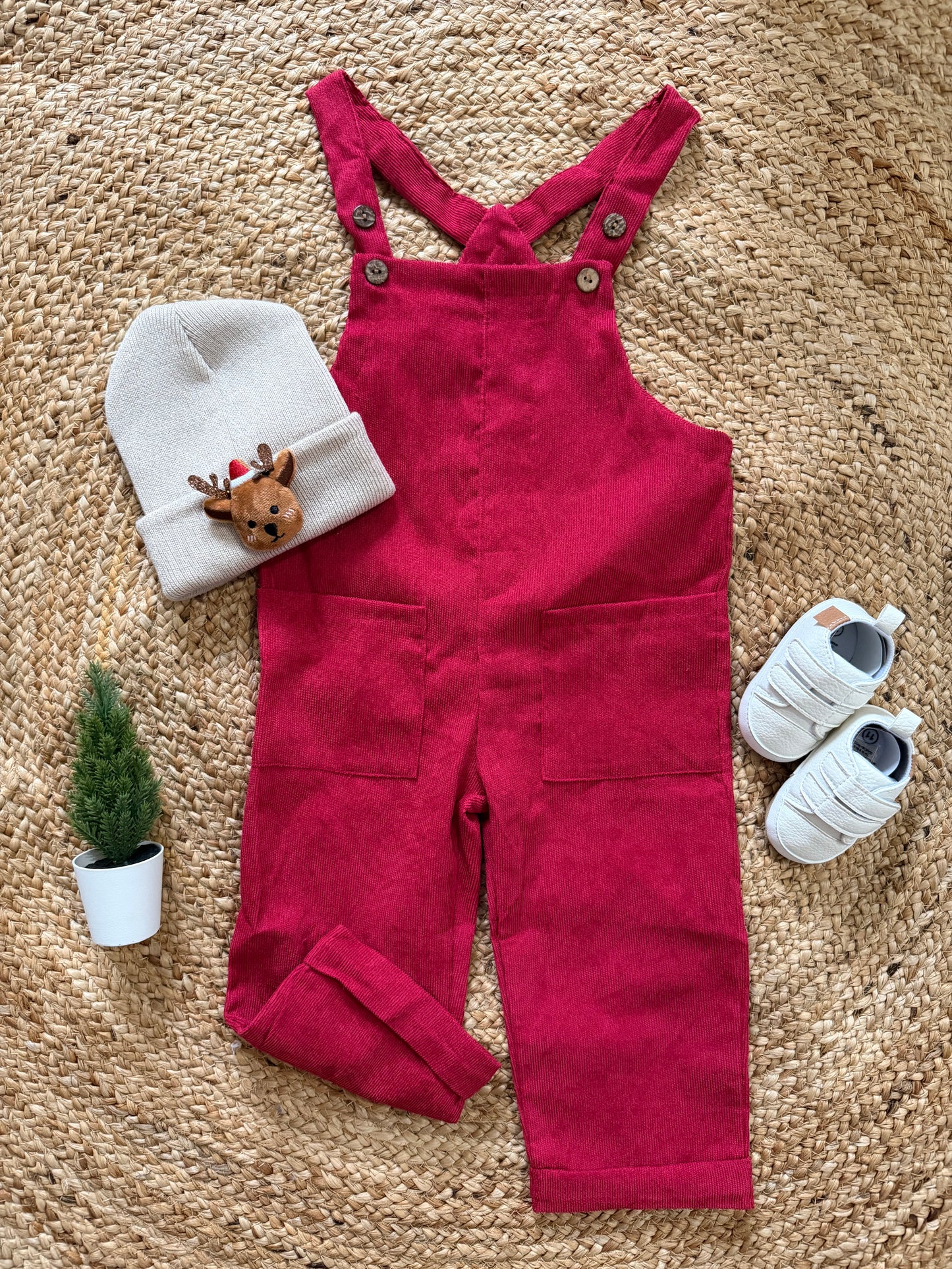 Baby boy Corduroy Berry Overall